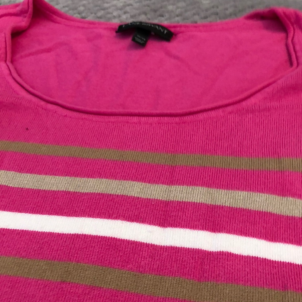 Pink tan and white sweater